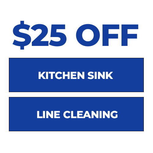 $25 OFF Kitchen Sink Line Cleaning Graphic